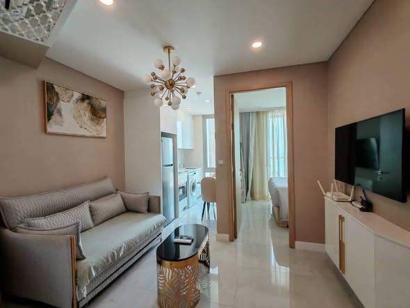 living room and bedroom of Copacabana Beach Jomtien