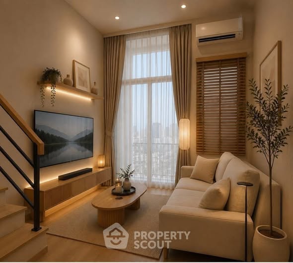 living room and bedroom of Culture Chula คัลเจอร์ จุฬา