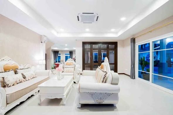 bedroom and living room of Green Lung Pool Villas