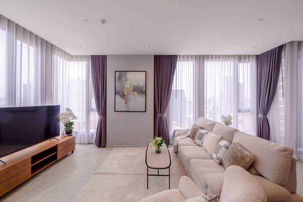 bedroom and living room of HYDE Heritage Thonglor, Sukhumvit 59 main road