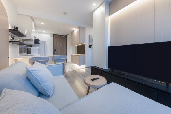 bedroom and living room of Ideo Mobi Sukhumvit 66