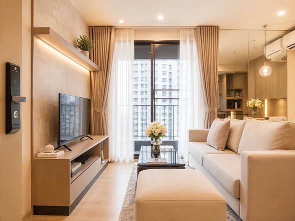 living room of Ideo Mobi Sukhumvit Eastpoint