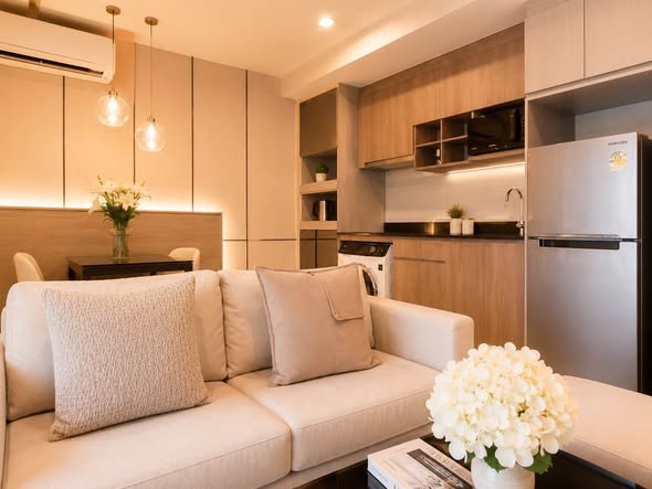 living room of Ideo Mobi Sukhumvit Eastpoint