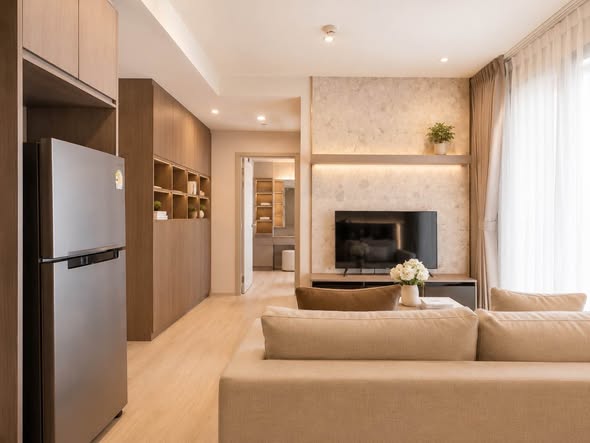 living room and room interior of Ideo Mobi Sukhumvit Eastpoint