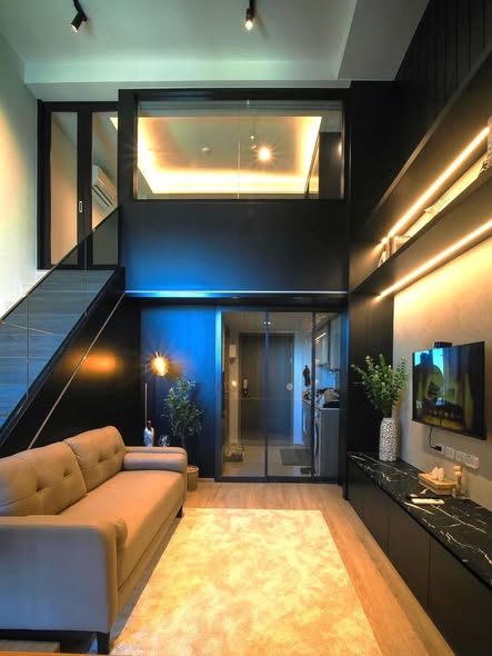 living room and room interior of IDEO Rama9 – Asoke