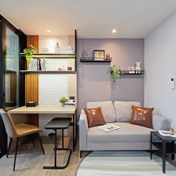 living room of KAVE LUMINOUS BANGMOD Sale Gallery l เคฟ ลูมินัส บางมด สำนักงานขาย