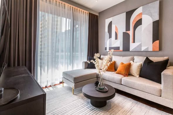 bedroom and living room of KHUN by YOO