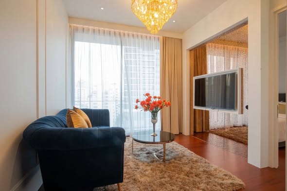 living room and bedroom of KHUN by YOO