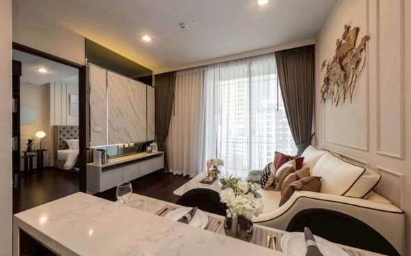 living room and bedroom of LAVIQ Sukhumvit 57
