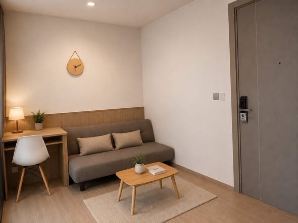 bedroom and living room of Life Asoke – Rama 9