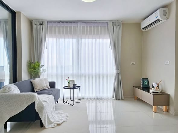 living room and bedroom of คอนโด ราชพฤกษ์