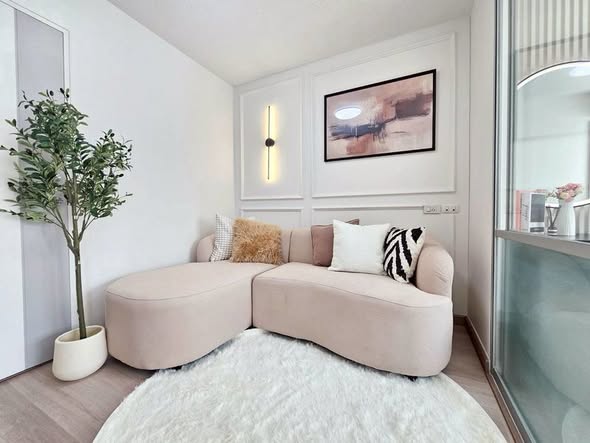 bedroom and living room of Lumpini Ville On Nut – Lat Krabang 2
