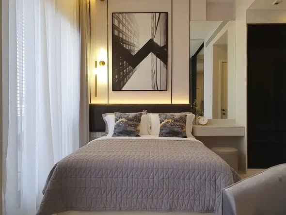 bedroom and bathroom of แมสซารีน รัชโยธิน | Mazarine Ratchayothin by Grand Unity