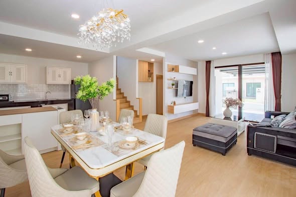 living room and room interior and kitchen of Modern House Eakchai46