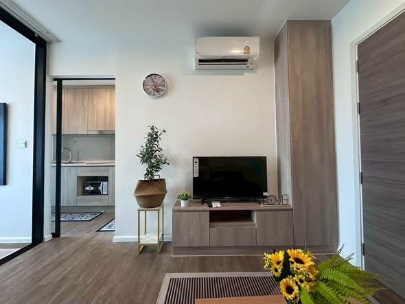 living room and room interior and kitchen of Modiz Sukhumvit 50 โมดิซ สุขุมวิท 50