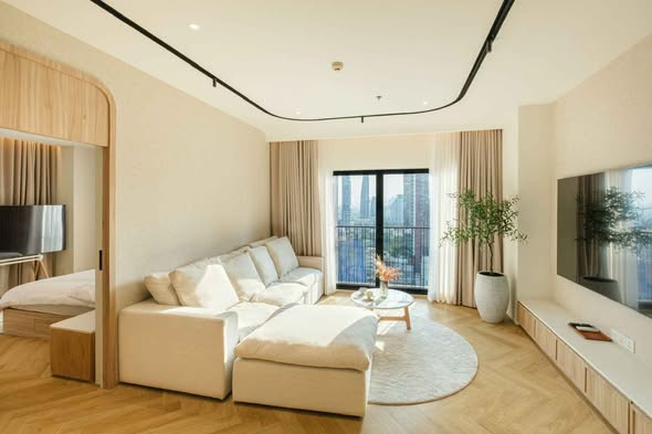 living room and bedroom of Noble Reveal
