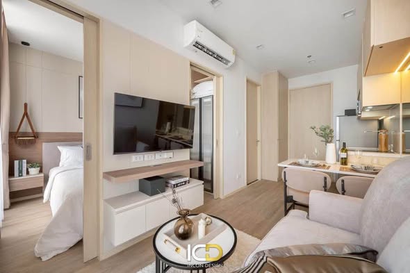 bedroom and living room of Noble State Sukhumvit 39