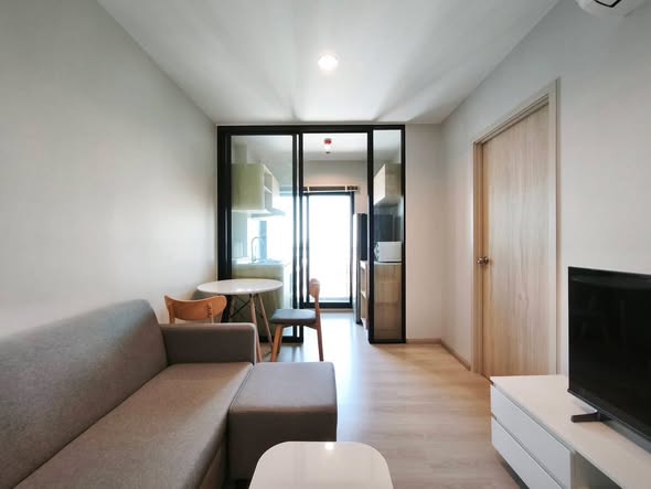 living room and bedroom and room interior of NUE Noble Srinakarin Lasalle นิว โนเบิล ศรีนครินทร์ – ลาซาล