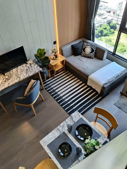 bedroom and living room of Park Origin Chula-Sam Yan