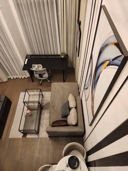 bedroom and living room of Park Origin Chula-Sam Yan