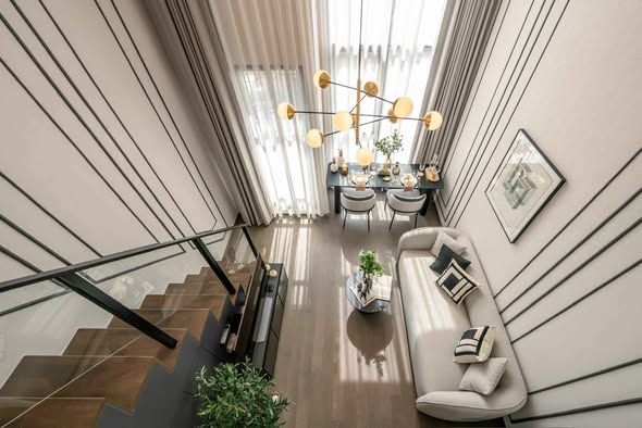 living room of Park Origin Chula-Sam Yan