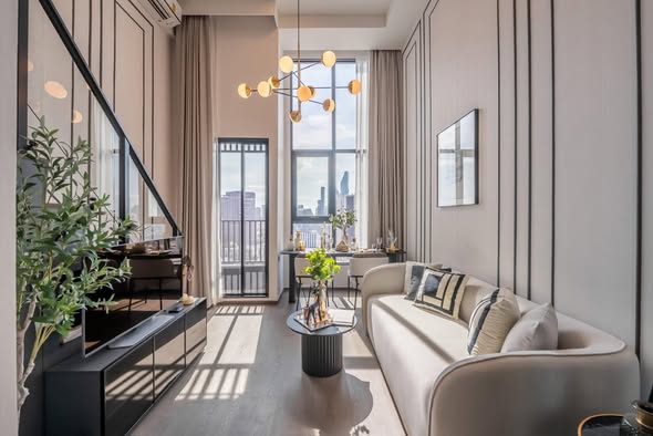 living room of Park Origin Chula-Sam Yan