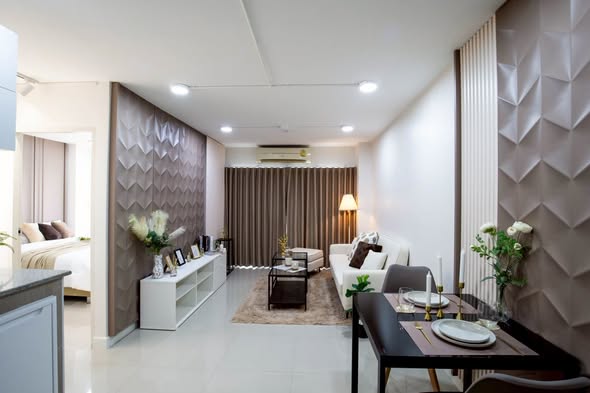 living room and bedroom and bathroom of Premier place condo