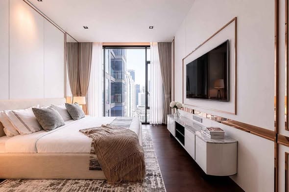 living room and bedroom of Q1 Sukhumvit Condo by Q House