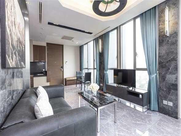 bedroom and living room of Quattro by Sansiri