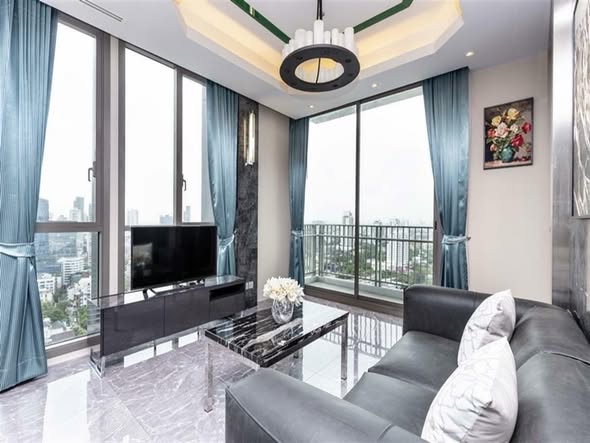 living room and bedroom of Quattro by Sansiri