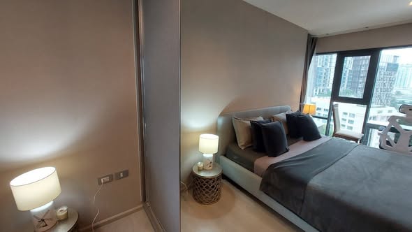 bedroom of Rhythm Sukhumvit 36-38