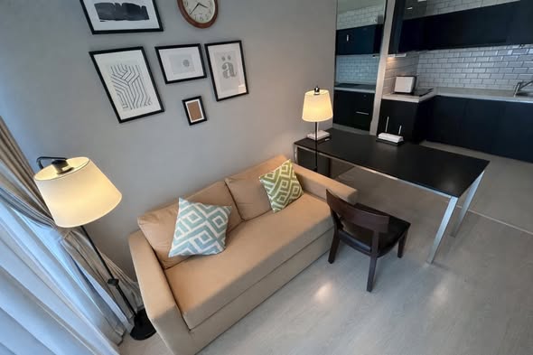 living room and bedroom of RHYTHM Sukhumvit 44/1