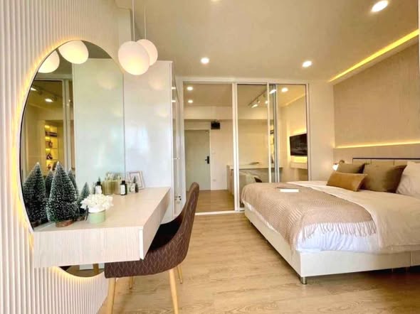bedroom and room interior of Ruankam Tower นิติบุคคลอาคารชุดเรือนคำทาวเวอร์