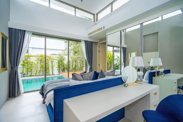 bedroom and living room and room interior of Seastone Private Pool Villas