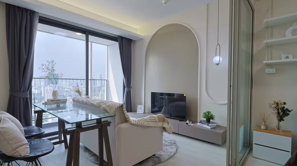 bedroom and living room of Siamese Ratchakru