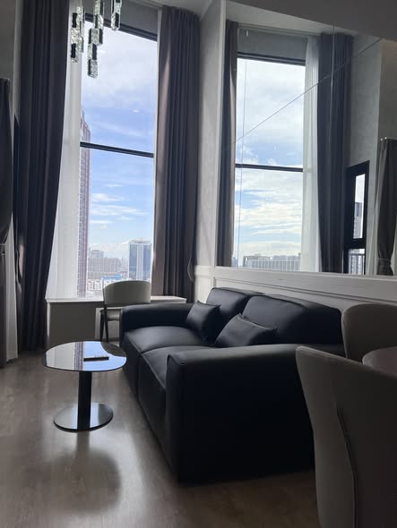 bedroom and living room of SOHO​ BANGKOK​ RATCHADA​