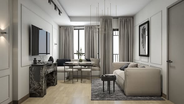 living room and bedroom of SOHO​ BANGKOK​ RATCHADA​
