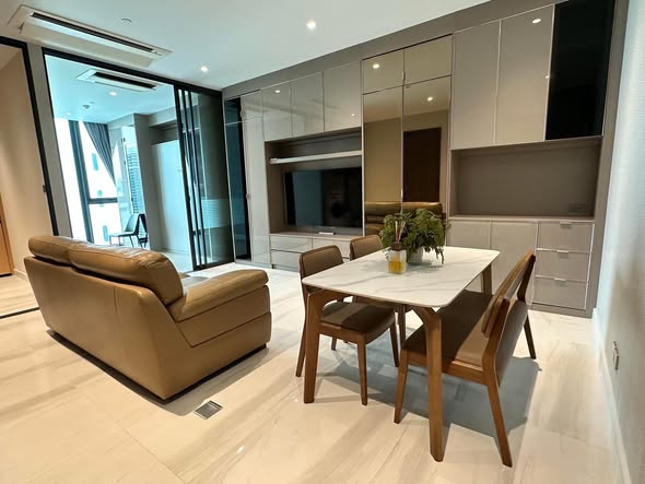 living room and kitchen of Supalai Icon Sathon