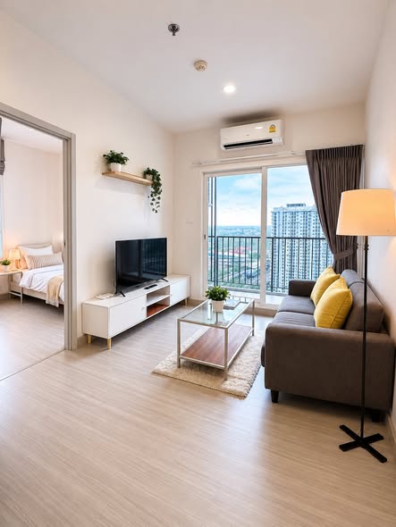 bedroom and living room of Supalai Loft Sathon-Ratchaphruek
