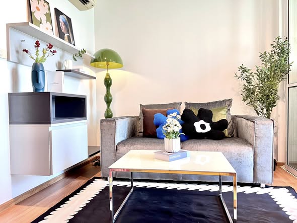 living room of THE BASE Sukhumvit 77