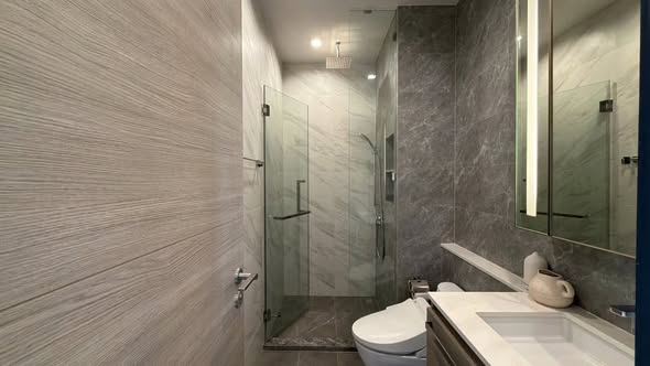 room interior and bathroom of The Crest Park Residences