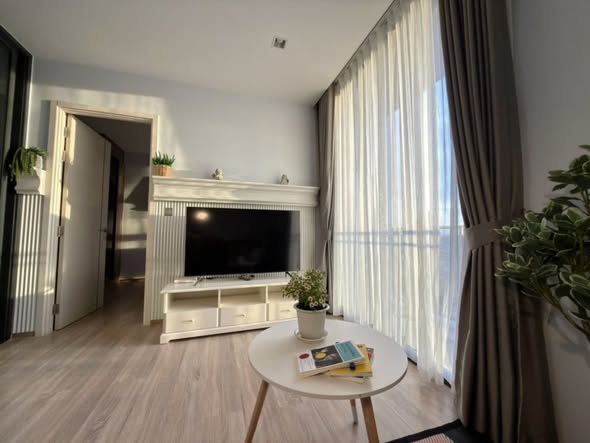 living room and bedroom and room interior of THE LINE Phahon-Pradipat