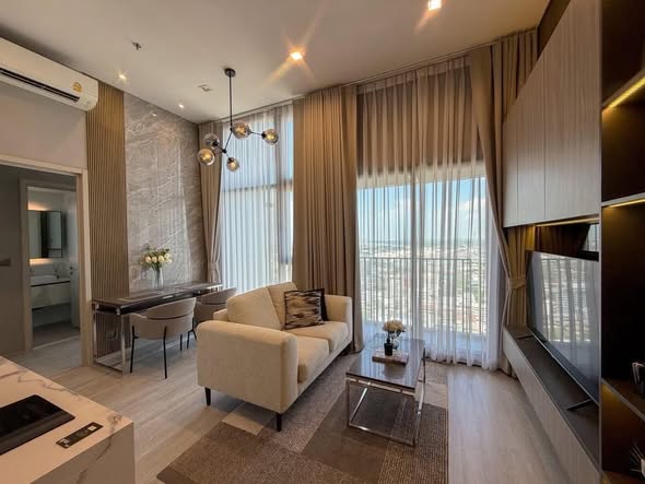 living room and bedroom of THE LINE Sukhumvit 101