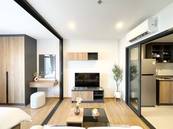 bedroom and living room and room interior of The Line Vibe เดอะ ไลน์ ไวบ์