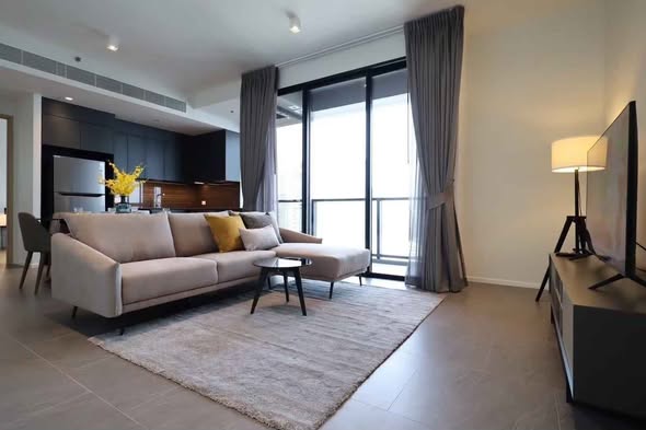 bedroom and living room of The Lofts Silom by Raimon Land