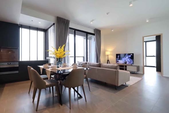 living room and room interior of The Lofts Silom by Raimon Land