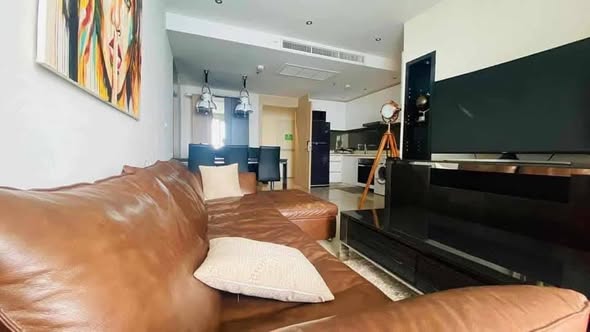 living room of The Palm Wongamat Beach Pattaya