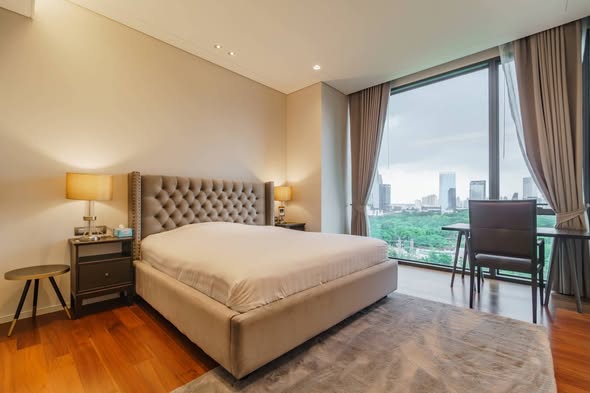 bedroom of The Residences at Sindhorn Kempinski Hotel Bangkok