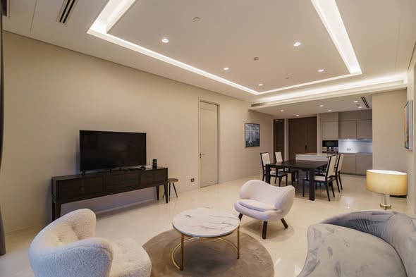 living room of The Residences at Sindhorn Kempinski Hotel Bangkok