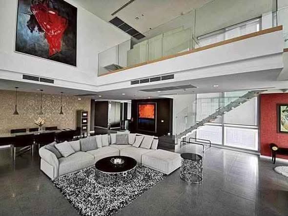 living room of The River Condominium
